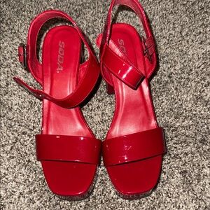 Soda Women's Bold Red Heels